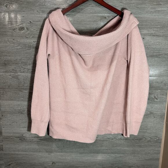 NWT Leith Pink ribbed off the shoulder sweater womens 2XL XXL Nordstrom - Picture 2 of 11